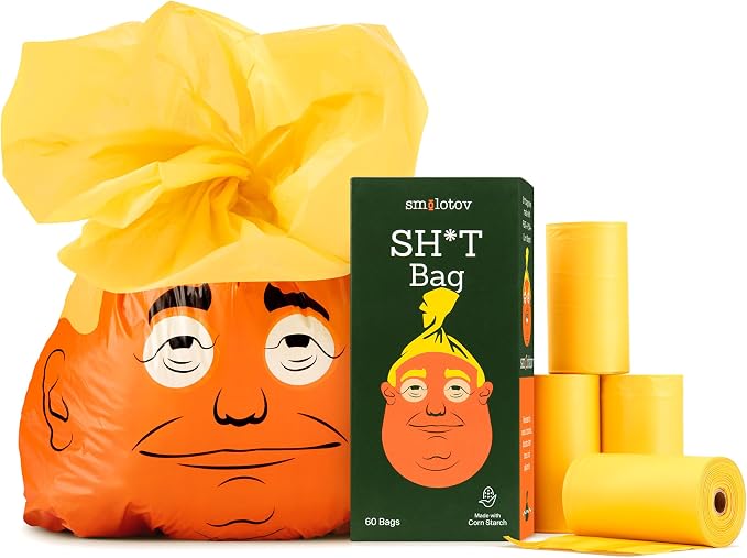 Dog Poop Bags Rolls, Unscented, Leakproof, Stable Genius, 60 Bags | The original viral bag — 4 pet waste refills, 15 per roll, easy tear-off. Unscented, 4 Rolls