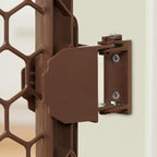 Regalo Safety 192" Plastic Super Wide Baby Gate & Play Yard with Door | Adjustable Playpen, For Doorways & Open Spaces, For Babies, Toddlers & Pets, Brown, Tested & Trusted for 30 Years