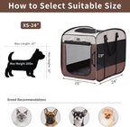 DONORO Dog Kennels and Crates for Medium Dogs, Portable Pop Up Indoor Pet Cage with Sturdy Wire Frame, Collapsible Travel Crate Soft Sided Cat Bag Escape Proof (Brown, 24.0" L x 16.0" W x 19.0" H)