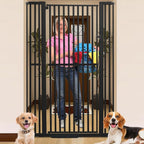 SHYUJAJIE 71 Inch Extra Tall Pet Gate for Cats | 29.92"-43" Adjustable Wide Dog Gates,Pressure Mounted Walk Through Tall Pets Gate for Doorways,Hallway,Stairs,White
