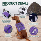 Kuoser Dog Life Jacket with Reflective Stripes, Adjustable High Visibility Doggie Water Vest Ripstop Puppy Lifesaver Pet Life Preserver for Small Medium and Large Dogs Puple XL | Adjustable Pet Lifejackets, High Flotation Doggie Swimsuit with Rescue Ha...