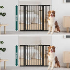 keny 36" Extra Tall Baby Gate for Doorways, Fits 29.7" to 46" Openings | Auto Close Pressured Mounted Dog Gate for Stairs, No Drilling Easy Install Pet Gate, Black