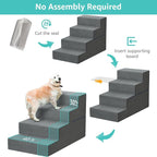 YENING Large Dog Stairs for High Beds - 24 Inches Tall Extra Wide Pet Steps for Large Dogs to Get on Bed 4 Deep Step for Couch