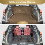 F-color SUV Cargo Liner for Dogs - Heavy Duty Cargo Cover for Mid-Size SUVs | Water Resistant, Bumper Flap, Non-Slip Mat, Car Trunk Dog Car Seat Cover Prevents Scratches Pet Hair Mud Dirt for Sedans Vans