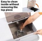 Stainless Steel Litter Box,XXXL Metal Litter Box with Lid | Extra Large Enclosed Litter Boxes for Big Cat, Anti-Urine Leakage,Easy Cleaning, No Smell, Includes Scooper and Mat