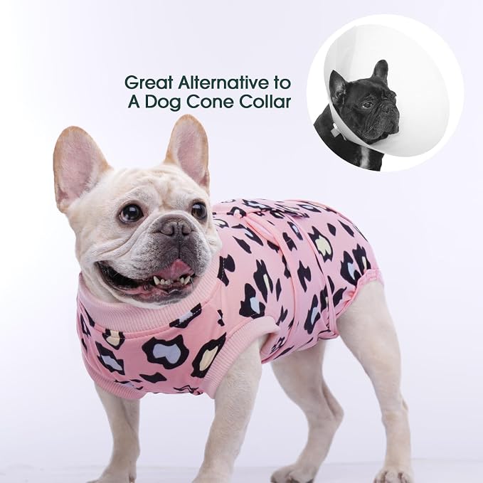Kuoser Dog Recovery Suit After Surgery, Spay Neuter Surgical Suit for Dogs | Post Surgery Anti-Licking Dog Onesie Protects Wounds and Incisions, E-Collar & Cone Alternative Bodysuit for Female Male Dogs