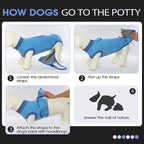 FUAMEY Recovery Suit for Dogs After Surgery,Soft Breathable Dog Bodysuit | E-Collar & Cone Alternative Surgical Suit,Male Female Dog Neuter Spay Suits Anti Licking Wounds Onesie Navy Blue Strips XXL