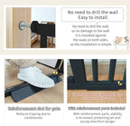 Lumizone Extra Tall Cat Gate 55.12" High 29.92"-34.24" Wide Pet Gate Black | Dog Gate for Doorway Hallway Stairs Pressure Mounted Extra Wide 1.37" Gap No Drilling Auto-Close One-Handed Operation