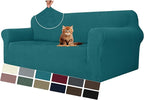 MAXIJIN Couch Covers for 3 Cushion Couch Sofa (71"-91"), 1-Piece Stretch Sofa Cover Slipcover Furniture Protector with Elastic Bottom for Kids,Dogs (Large, Diamond Pattern Blackish Green)
