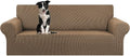Stretch Oversized Couch Covers for Sofa Slipcover,Camel | 1-Piece Washable Sofa Cover (94"-110") 4-Seater Furniture Protector, Soft Jacquard Non-Slip Elastic Bottom for Dogs & Kids