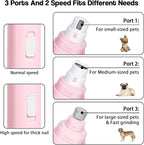 Casfuy Dog Nail Grinder Upgraded - Professional 2-Speed Whisper-Quiet Electric Pet Nail Trimmer Painless Paws Grooming & Smoothing for Small Medium Large Dogs & Cats