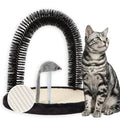 Large Cat Self Groomer, Heavy Woven Sisal Pad with Mouse Toy | Easy To Clean, Enhanced Brush Holder, Durable Sisal Base, Durable Brush, Cat Face Scratchers, Cat Body Massager, Black