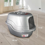 Nature's Miracle Hooded Flip Top Cat Litter Box with Charcoal Filter | Easy to Clean With Flip Top & Simple Latches, Charcoal Filter Absorbs Odor, Non-Stick Surface Prevents Litter Build-Up
