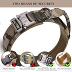 Tactical Dog Collar Adjustable Military Nylon Dog Collar with Control Handle and Heavy Duty Metal Buckle for Medium and Large Dogs (Camo,L)