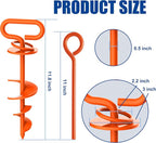 Eurmax USA 2-Pack Heavy Duty Dog Tie Out Stake, No-Tangle In Ground Anchor Runner for Large Dogs up to 210 Lbs - Perfect for Yard, Beach and Camping (Square,Orange)