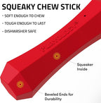 Playology Dog Toys | Squeaky Chew Stick for Large Dogs | Beef Scented Jumbo Fetch Toy | Squeaky Dog Chew Toy