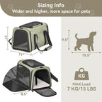 Petsfit Medium Expandable Cat Carrier for Air Travel, Up to 13 lb | 17 x 11 x 11 in; sized for Delta Air Lines, with locking zippers, a handy D-ring, large pocket and multi-side ventilation.