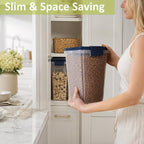 5-10 Lbs Airtight Cat Dog Food Storage Container, 8QT Compact Pet Food Bin | Plastic Food Container with Buckle-Lock Lid & Scoop for Dog, Cat, Bird Seed, Pet Food, Chicken, Dry Food, Rice, Cereal, Flour