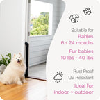 Retractable Baby Gate Perma Child Safety 33" Tall x 55” Wide, Mesh, for Stairs, Doorways, Dogs, Pets, Indoor, Outdoor, One-Handed Operation, Locking, Easy Install, Hardware Mount, Black