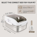 ALL FOR PAWS 304 Stainless Steel Dog Food Container, Cat Food Storage Container with Scoop, Airtight Metal Pet Food Storage Bin to Keep Food Fresh, Mouse Proof Small Storage Bin Fits Up To 11 Lbs