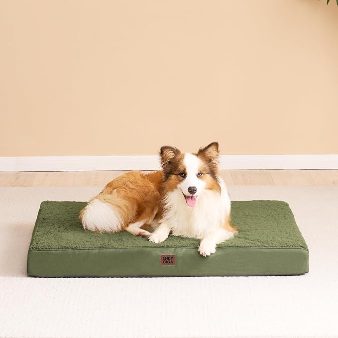 EHEYCIGA Orthopedic Dog Bed Extra Large with Removable Washable Cover,44x32 | Egg Crate Foam Support,Durable Oxford fabric,Non-Slip Bottom,Machine Washable,Soft Waterproof Plush Pet Bed Mat For Crate