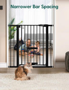 Babelio 36 Inch Extra Tall Baby Gate with Cat Door, 29.5-40" Metal Pet Door for Stairs, Doorways, House, Auto Close, Easy Walk Thru, Black | 6-Level Adjustable Metal Pet Gate, Auto-Close Safety Gates with Pet Door, Easy Walk Thru, Black
