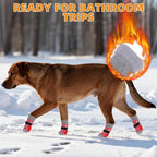KOOLTAIL Dog Socks to Prevent Licking Paws, Dog Christmas Outfit Shoes for Winter Snow Pavement, Warm Fleece Pet Boots & Paw Protector for Hardwood Floors Anti Slip, Small Medium Large Size, Red M