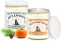 Pet's Favorite Pet Odor Candle, Clean Burning, Long Lasting Scented Candles with a Cotton Wick. (Pumpkin Spice and Forest Pine, Pack of 2)