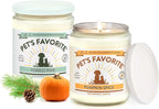 Pet's Favorite Pet Odor Candle, Clean Burning, Long Lasting Scented Candles with a Cotton Wick. (Pumpkin Spice and Forest Pine, Pack of 2)