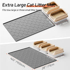 Bulkniu Silicone Cat Litter Mat, 28"X40", Raised Edge Waterproof, Dark Grey | Litter Trapping & Recycling, Easy to Clean, Non-Slip, Durable Safe & Odorless, Paw Friendly