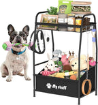 Kaiferty Medium Dog Toy basket, Toy Box for Dogs, Pet Toys Bin Dog Metal Wire Basket for Toys, Food Storage, Storage Organizer Chest Storage, Toy Box for Living Room Area (Black)