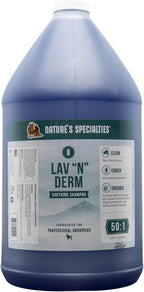 Nature's Specialties Lav-N-Derm Ultra Concentrated Calming Antiseptic Dog Shampoo for Pets, Makes up to 50 Gallons, Relieves Various Skin Problems, Made in USA, 1 gal