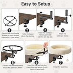 Chumajor Cat Desk Bed - 360° Rotating & Adjustable, Supports 50 lbs, Soft Faux Fur with Dual-Sided Reversible Mat, Modern Indoor Cat Nest Furniture for Office Desks and Game Tables, Island Table white | Secure Clamp Design Installs in Minutes Without D...