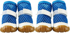 HDKUW Dog Shoes for Hot Pavement,Mesh Breathable Waterproof Dog Booties,Anti-Slip Sole and Skid-Proof Paw Protector,Outdoor Hiking Dog Boots for Small Medium Dogs Blue 1#