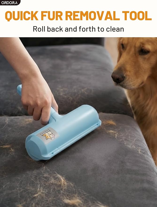 Pet Hair Remover Roller, Reusable Lint Roller for Dog and Cat Hair | Portable Pet Hair Roller with Large Fur Bin for Couches, Bedding, Car, Rugs & Furniture, No Refills or Batteries, Pet Homes