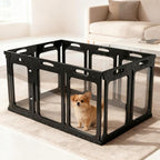 Clear Dog Playpen Extension Panels, 2 Pack, Height 30 inch, Black