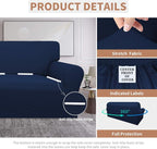 Easy-Going 100% Waterproof Couch Cover, 3 Cushion Oversized Sofa Cover | Leakproof Sofa Slipcover, Stretch Jacquard Furniture Protector Against Stain Spill from Kids, Pets, Dog, Navy