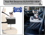 Dog Car Seat for Small Pets Under 20lbs, Booster Seat with Metal Frame, Double-Layer Oxford Fabric, Safety Leash for Dogs and Cats