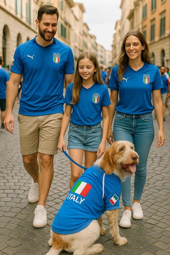 Parisian Pet Italy Dog Jersey - Breathable Mesh Puppy Football Jersey - Stretch Sporty Dog Clothes - Summer Shirts for Large Dogs - Soccer Jersey for Dogs - Sportswear Pet Clothes - Team Italy Apparel