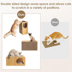 EHEYCIGA Cardboard Cat Scratcher House, 23-Inch Cat Scratch pad, Brown | Cat Scratching Board for Indoor Cats, High-density Corrugated Paper, Multi-function, Anti-scratch, Easy Install, Extra Large