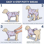 Spark Paws Dog Surgery Recovery Suit – Dog Recovery Suit After Surgery, Anti-Lick Dog Onesie, Abdominal Wound Protector, Soft Cone Alternative for Spay Neuter Male Female Pet Recovery - Pigs Fly - S