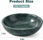 Natural Marble Cat Bowl, Weighted 1.5lb Cat Food Bowl for Cat and Small Dog, Small Animal Pet Food Dish Non-Slip, Shallow Dish for Whisker Fatigue Relief, Premium Green Stone for Home Decor