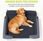 Waterproof Orthopedic Dog Bed for Medium Large Sized Dogs | Memory Foam Pet Bed Sofa with Bolster, Dog Couch with Washable Cover & Non-Slip Bottom, 36x27 Inch, Dark Grey