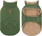 Dog Winter Coat for Small Dogs, Puppy Solid Jacket, Pet Warm Coat for Cold Weather, Windproof Pets Thickened Outfits Garments Indoor Outdoor, Army Green XS