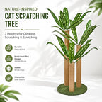 LEMONDA 31.5Inch Cat Scratching Post | Cat Scratcher Tree, Cat Scratching Posts,3 Scratching Poles,2 Interactive Dangling Balls, For Indoor Kitten & Adult Cats