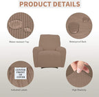 Easy-Going 100% Waterproof Recliner Chair Cover，1-Piece Recliner Slipcover | Dual Waterproof Couch Cover for Recliner，Leakproof Furniture Protector for Kids Pets Dog Cat Daily Stain, Camel