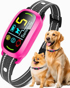 Smart AI Bark Collar for Large Medium Small Dogs, Anti Barking Device with 5 Work Modes, Exclusive Forced Bark-Stopping, Rechargeable IP67 Waterproof Bark Collar with 5 Sensitivity (Hot Pink)