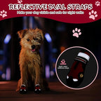 Dog Shoes for Large Dogs, 360°Anti Slip Medium Dog Boots & Paw Protectors Winter Snowy, Waterproof 4Pcs Dog Booties with Reflective Strips (Size 2: 1.77''x2.3''(W*L), Red)