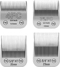Pet Dog Grooming Detachable Ceramic Blades Kit, Large, 4-Piece Set | Compatible with Andis, Oster A5, Wahl KM10 Clippers, Cut Length 3/8" (9.5mm) to 3/4" (19mm)