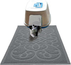 PetLike Cat Litter Box Mat, Thick Kitty Litter Trapping Mat, Durable,Waterproof &Washable with Non-Slip Backing, Soft on Kitty Paws and Easy to Clean, BPA Free